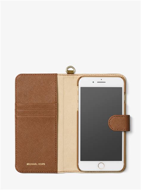 michael kors saffiano leather iphone case with pockets|Michael Kors Saffiano Leather Phone Case with Pockets for .